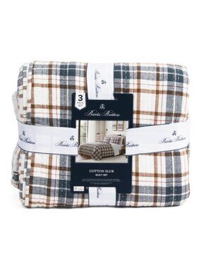 BROOKS BROTHERS Cotton Plaid Quilt Set